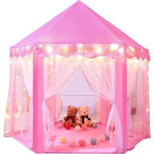 Princess Castle Tent for Girls Fairy Play Tents for Kids Hexagon Playhouse